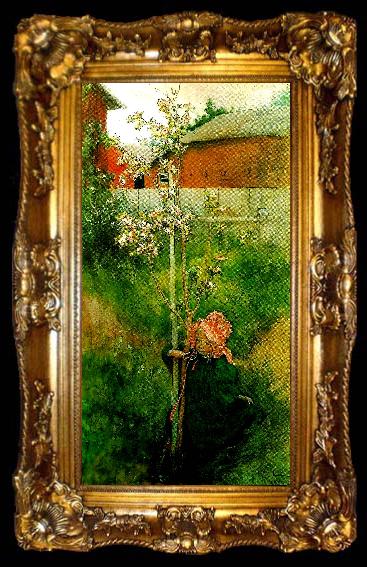 framed  Carl Larsson kring appeltradet-appelblom, ta009-2
